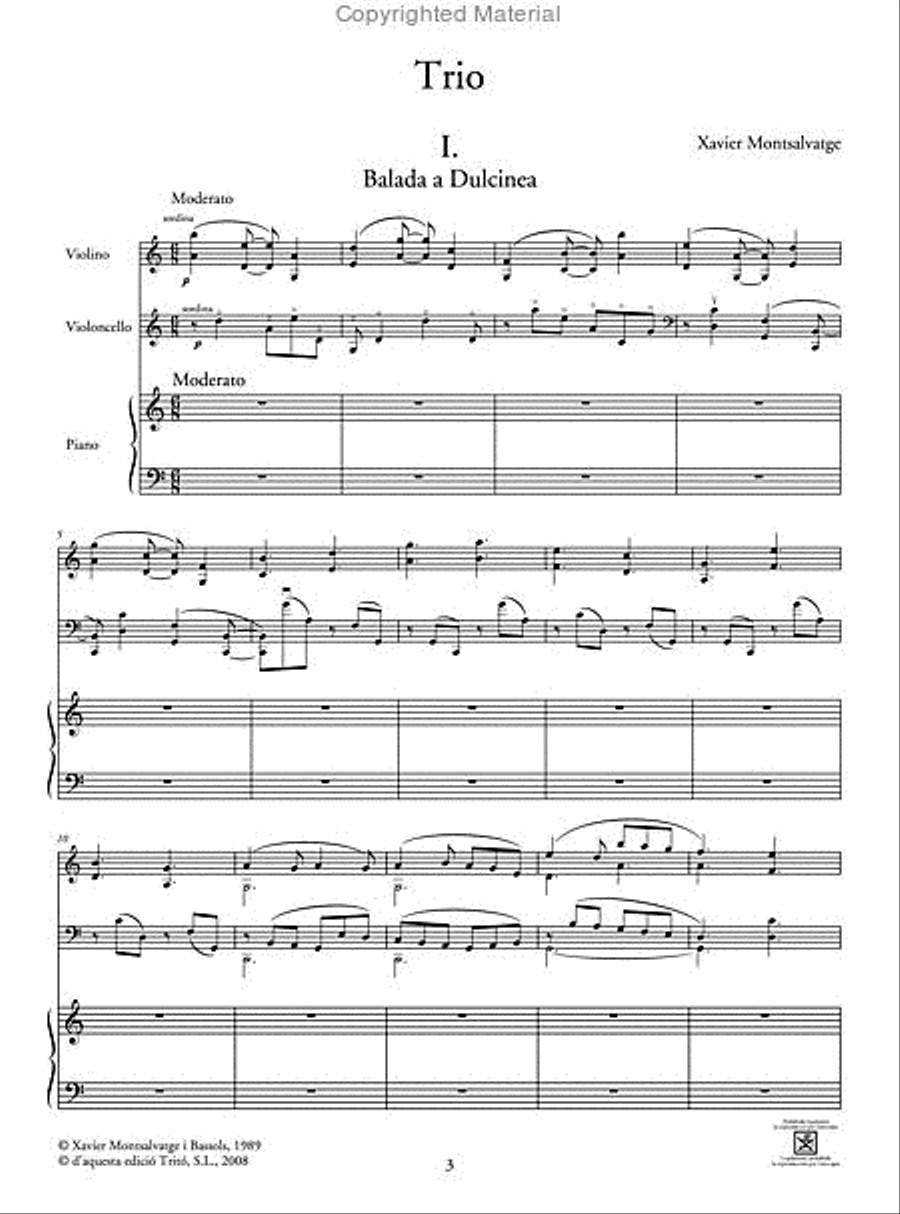 Trio per a violí, violoncel i piano Piano Trio scores gallery preview page 2