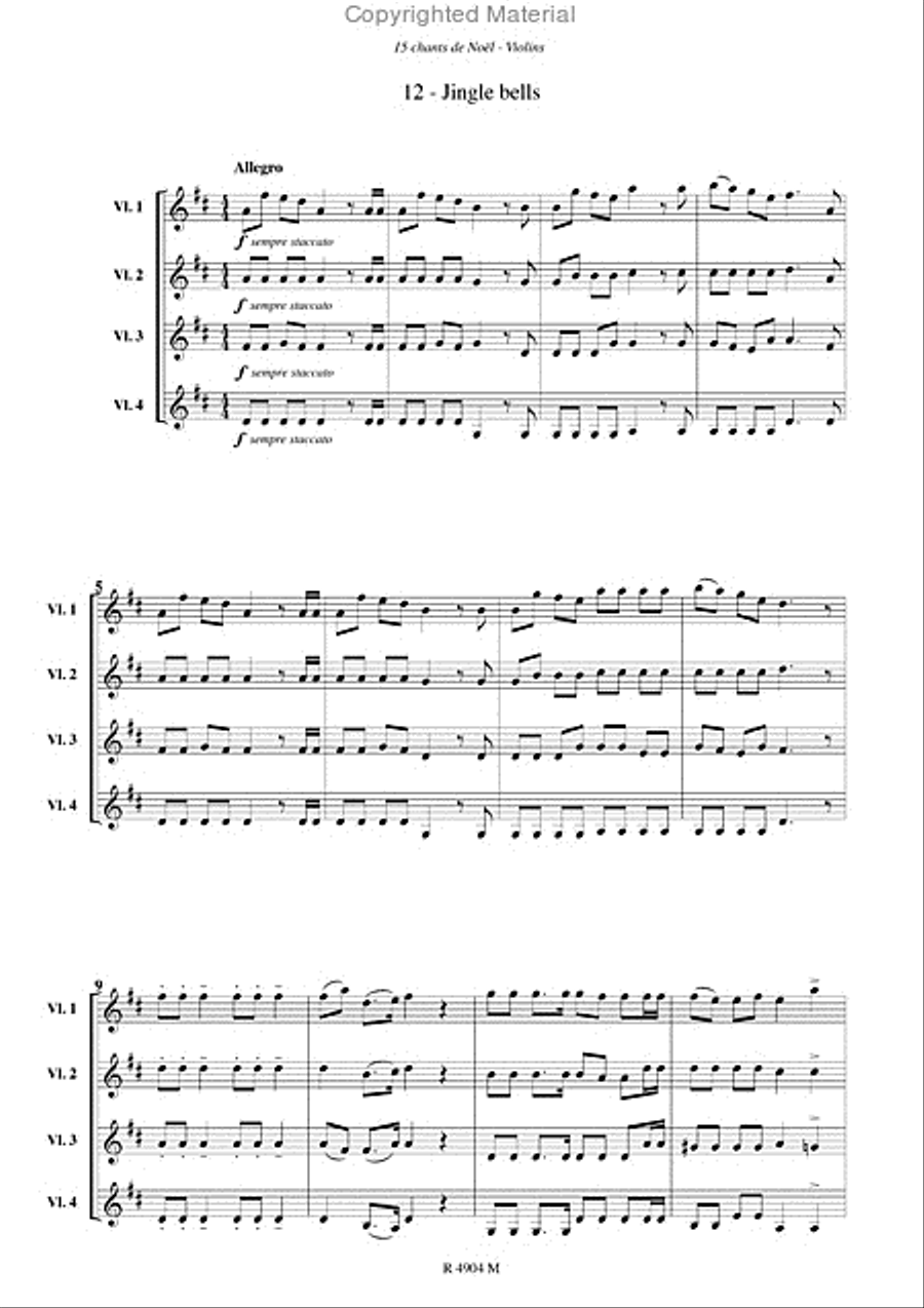 Chants de Noël (15), pour violon Violin scores gallery preview page 13