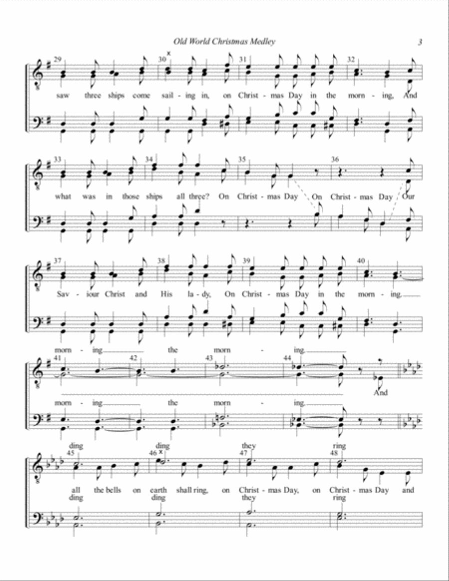 Old World Christmas Medley TTBB scores gallery preview page 3