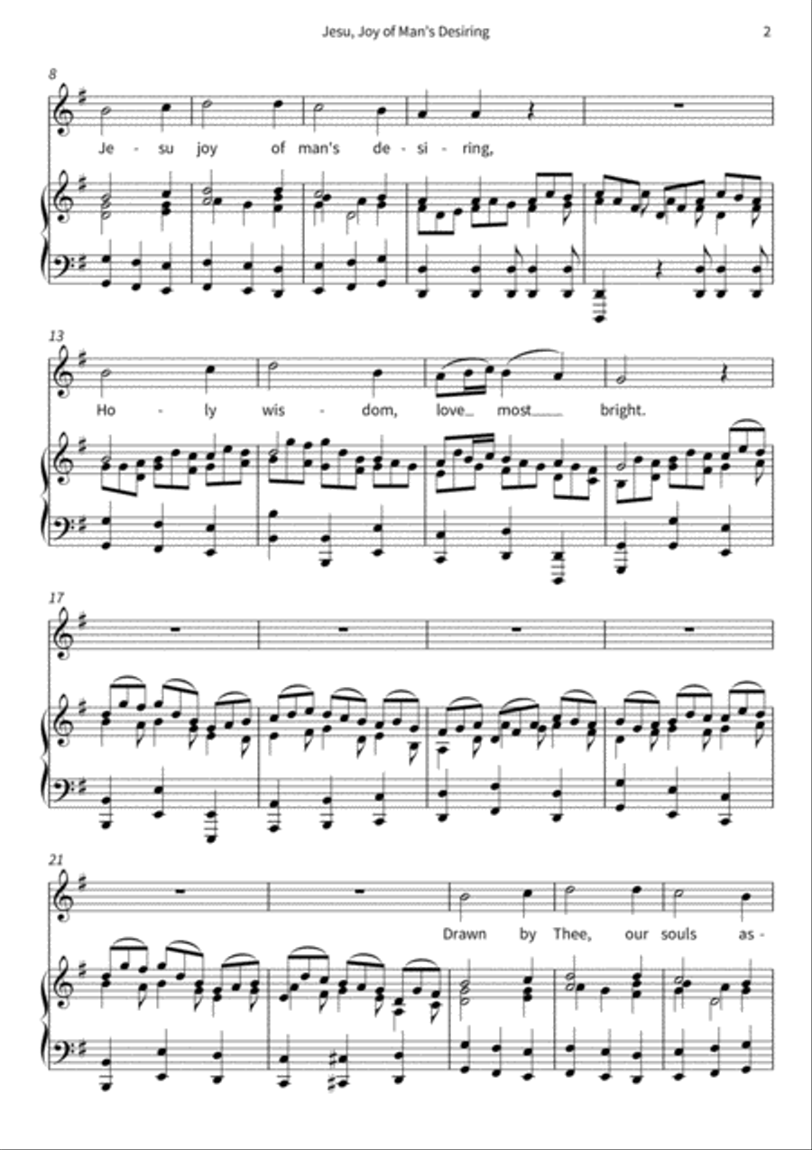 Jesu, Joy of Man's Desiring Piano, Vocal, Guitar scores gallery preview page 4