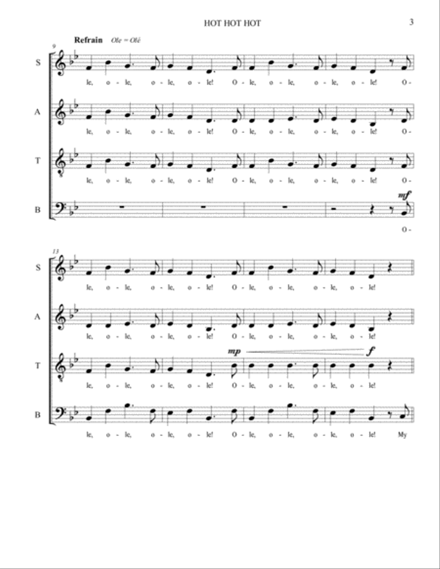 Hot Hot Hot Hot Hot Hot 4-Part scores gallery preview page 3
