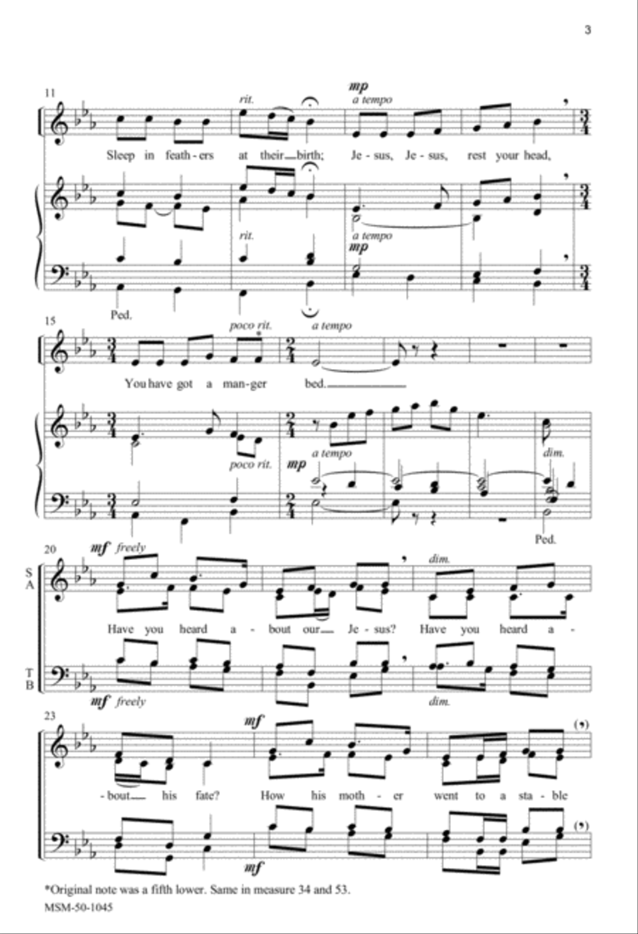 Jesus, Jesus, Rest Your Head 4-Part scores gallery preview page 2