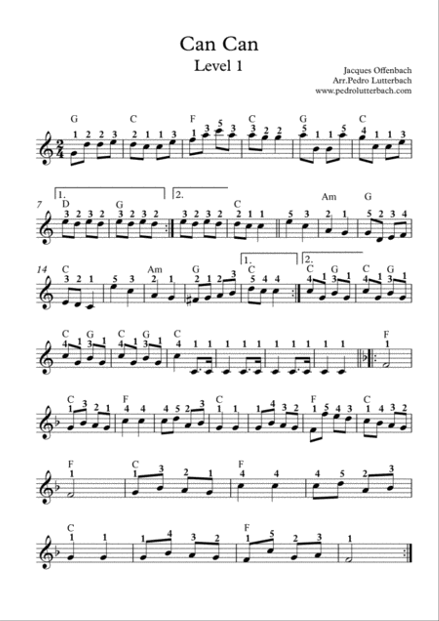 Can Can Easy Piano scores gallery preview page 1