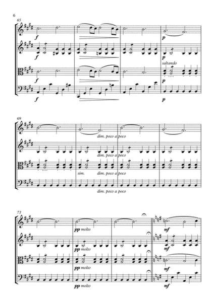 Impromptu für Streichorchester - J. Sibelius - For String Quartet (Full Score and Parts)