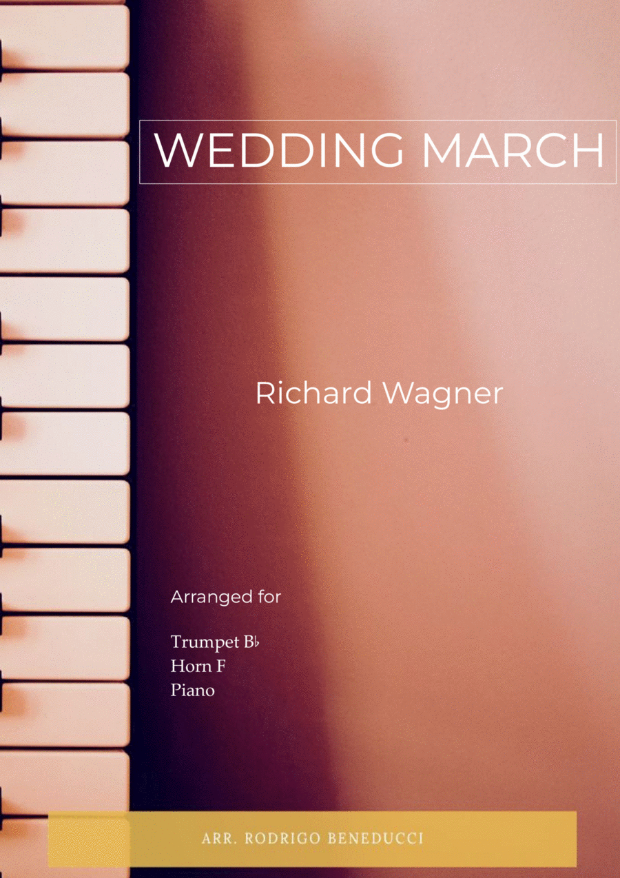 WEDDING MARCH - RICHARD WAGNER - BRASS PIANO TRIO (TRUMPET, HORN & PIANO) Brass Duet scores gallery preview page 1