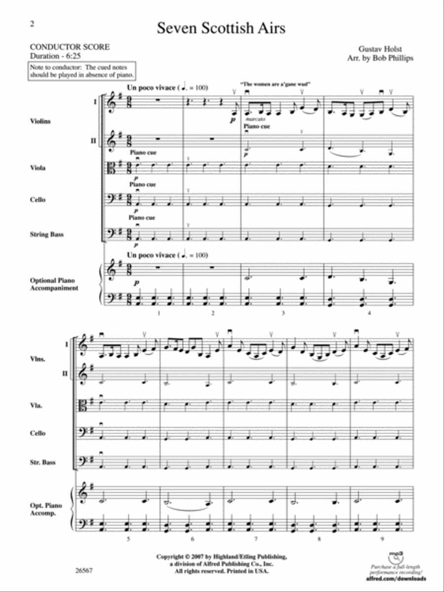 Seven Scottish Airs String Orchestra scores gallery preview page 2