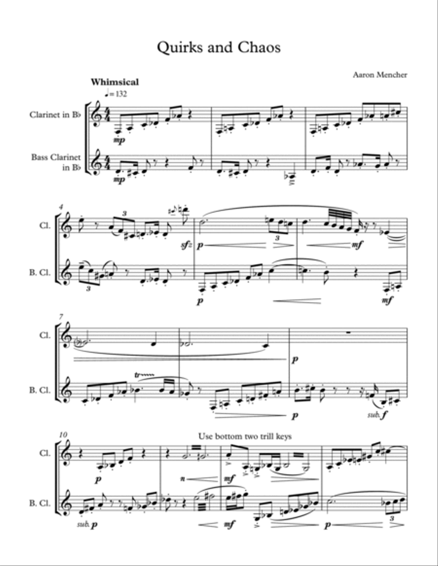 Quirks and Chaos Woodwind Duet scores gallery preview page 2