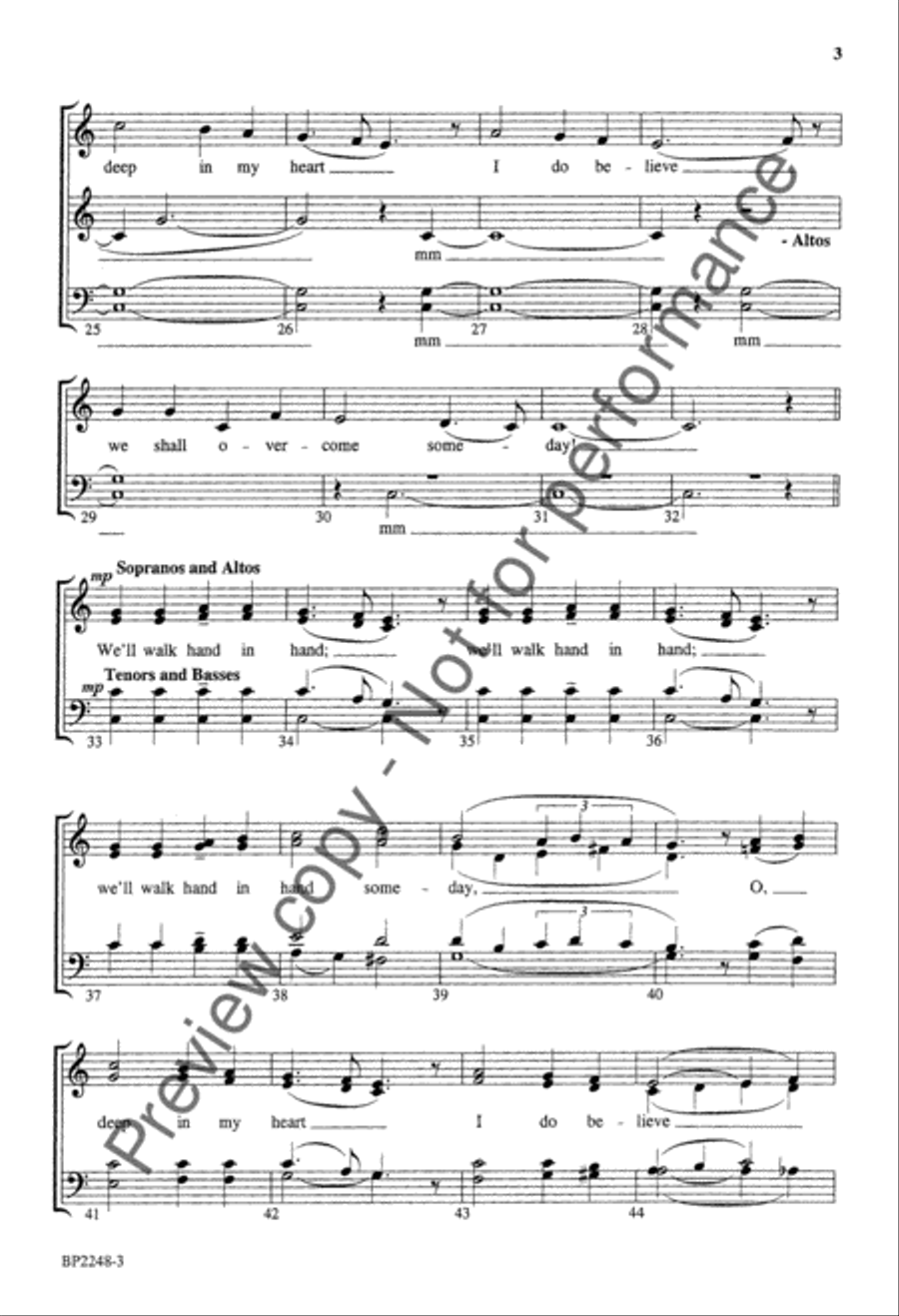 We Shall Overcome (SATB) 4-Part scores gallery preview page 4