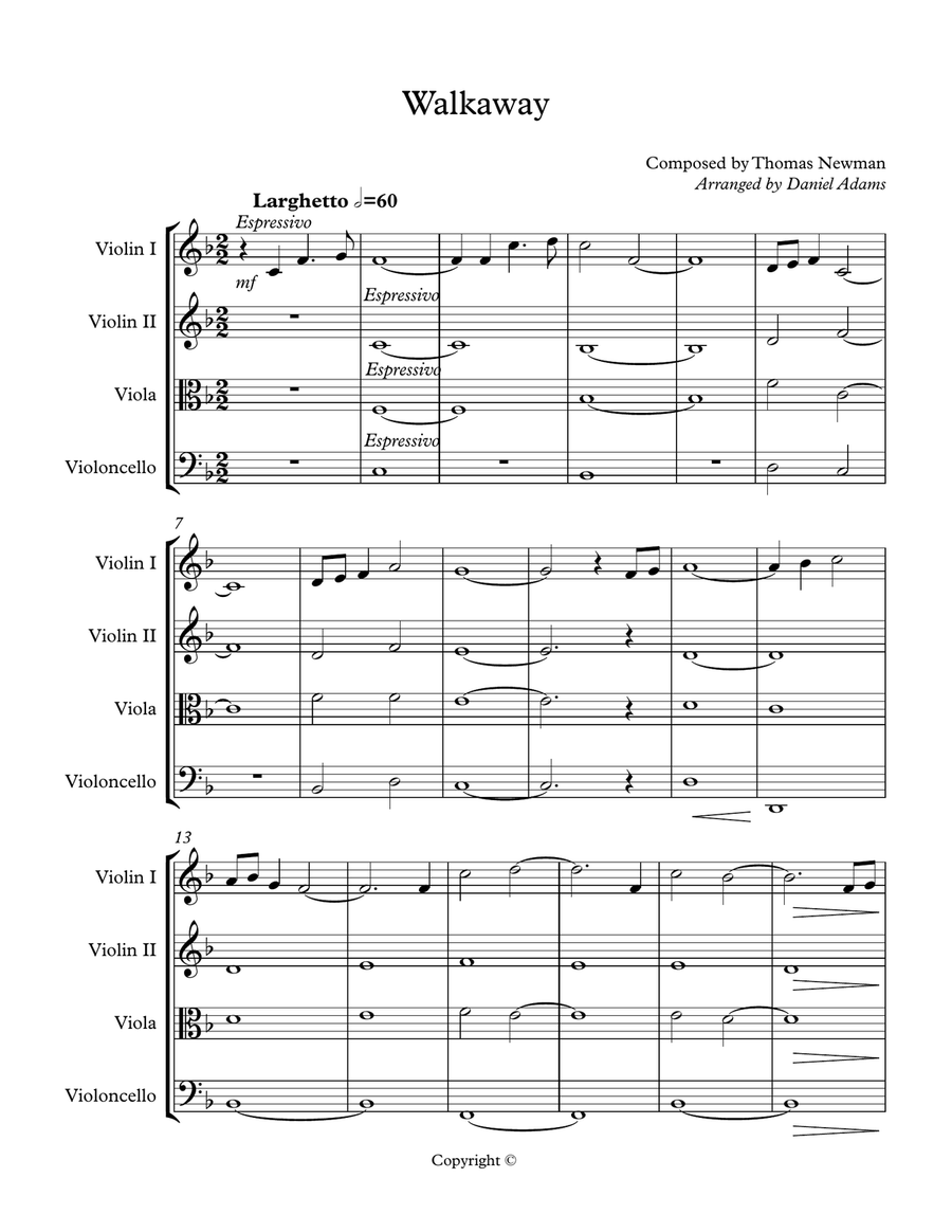 Meet Joe Black String Quartet scores gallery preview page 1
