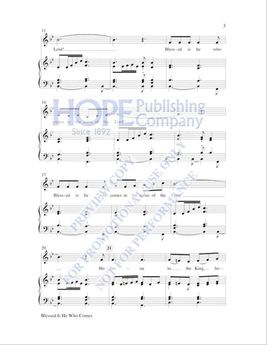 Blessed Is He Who Comes by Lloyd Larson 3-Part - Sheet Music page 4