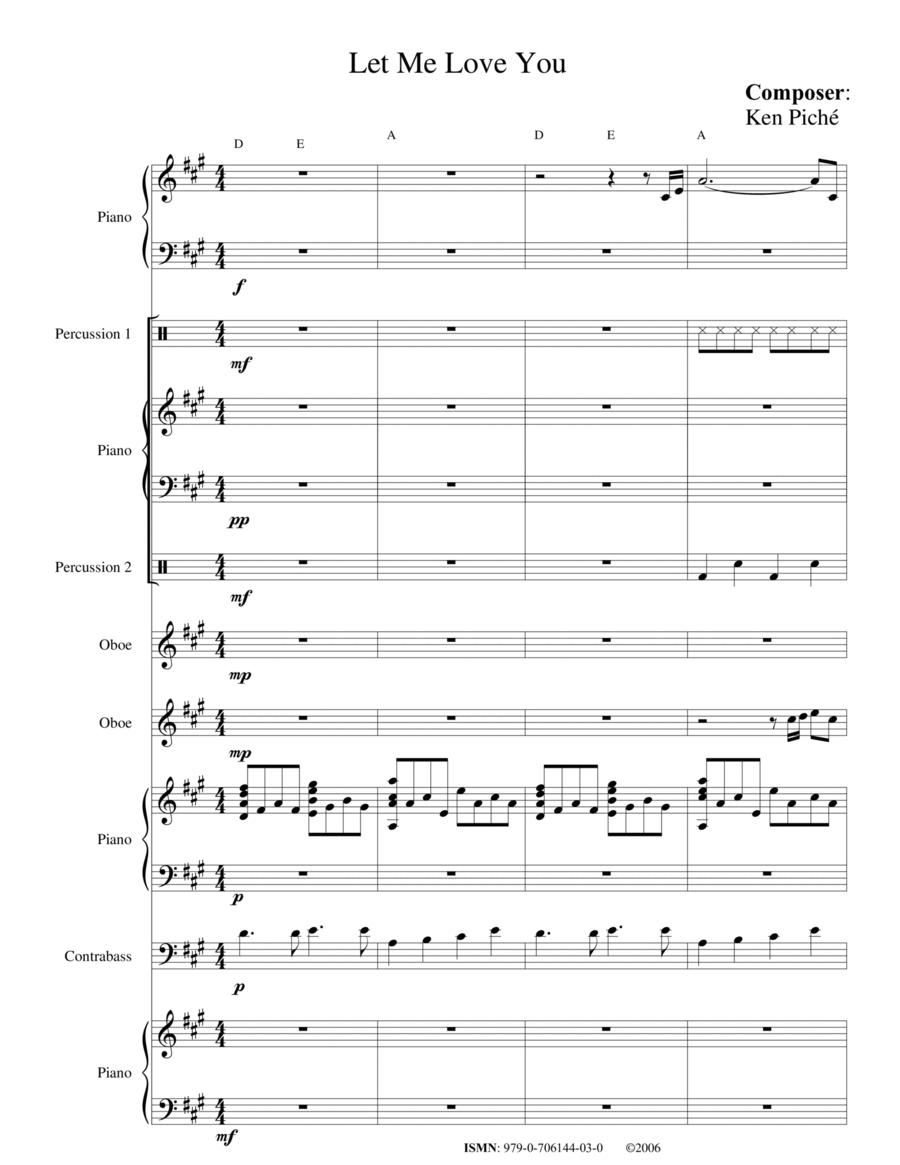 Let Me Love You Let Me Love You School and Community scores gallery preview page 1