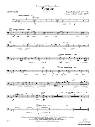 Vocalise, Op. 34, No. 14: 2nd Trombone