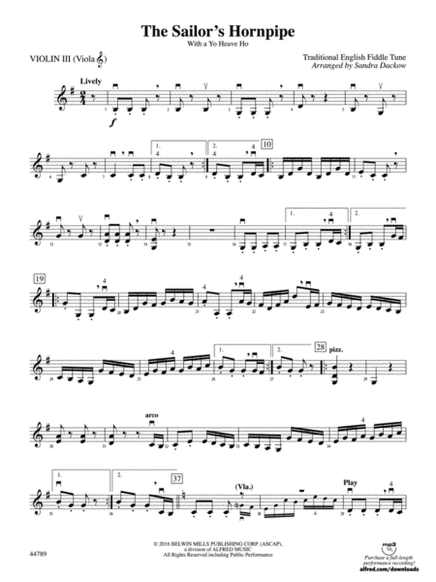 The Sailor's Hornpipe: 3rd Violin (Viola [TC])
