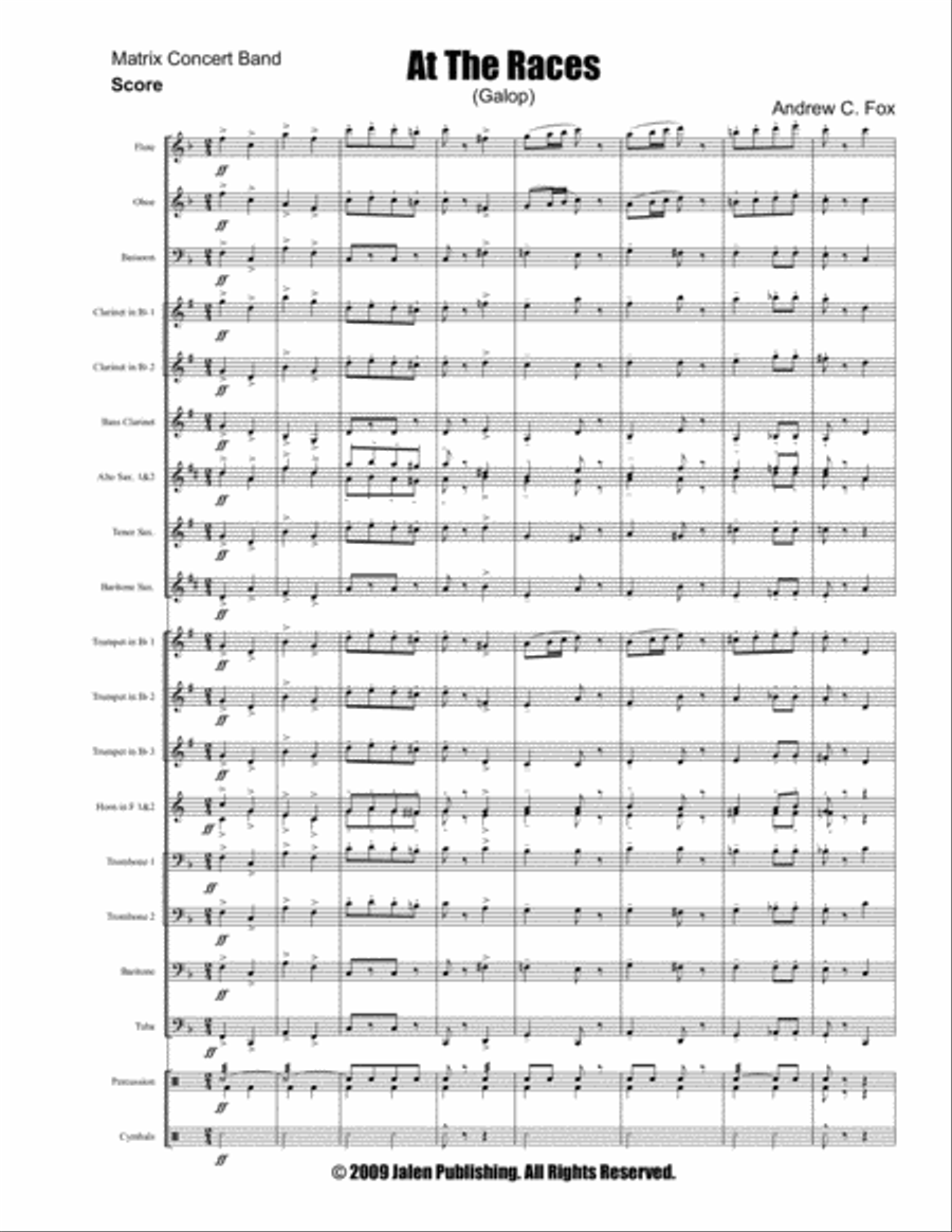 At the Races (Gallop) Concert Band scores gallery preview page 2