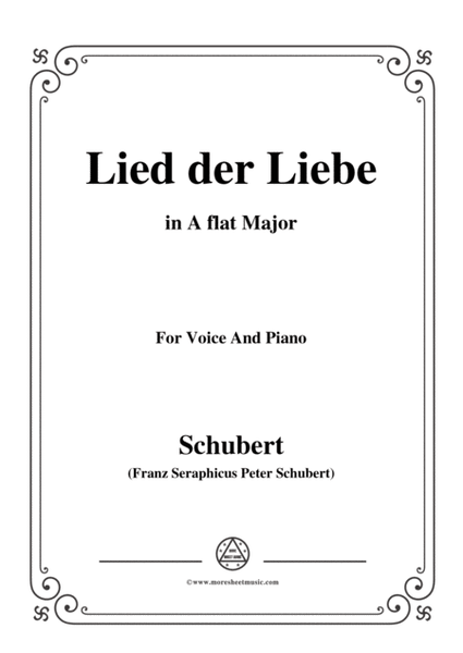 Schubert-Lied der Liebe,in A flat Major,for Voice and Piano image number null