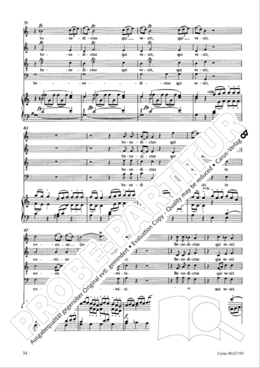 Mass in C Major 4-Part scores gallery preview page 35