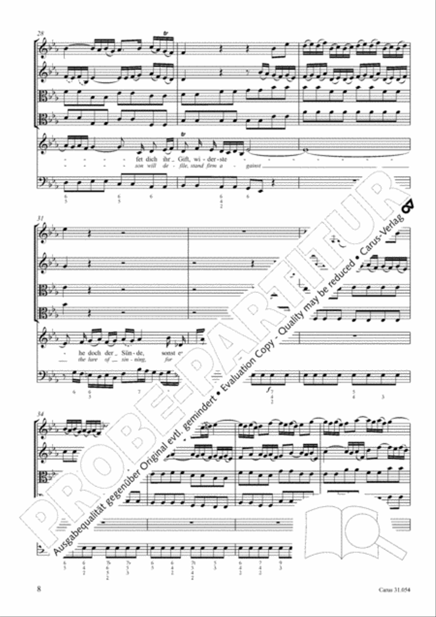 Stand firm against the lure of sinning (Widerstehe doch der Sunde) Alto Voice scores gallery preview page 9