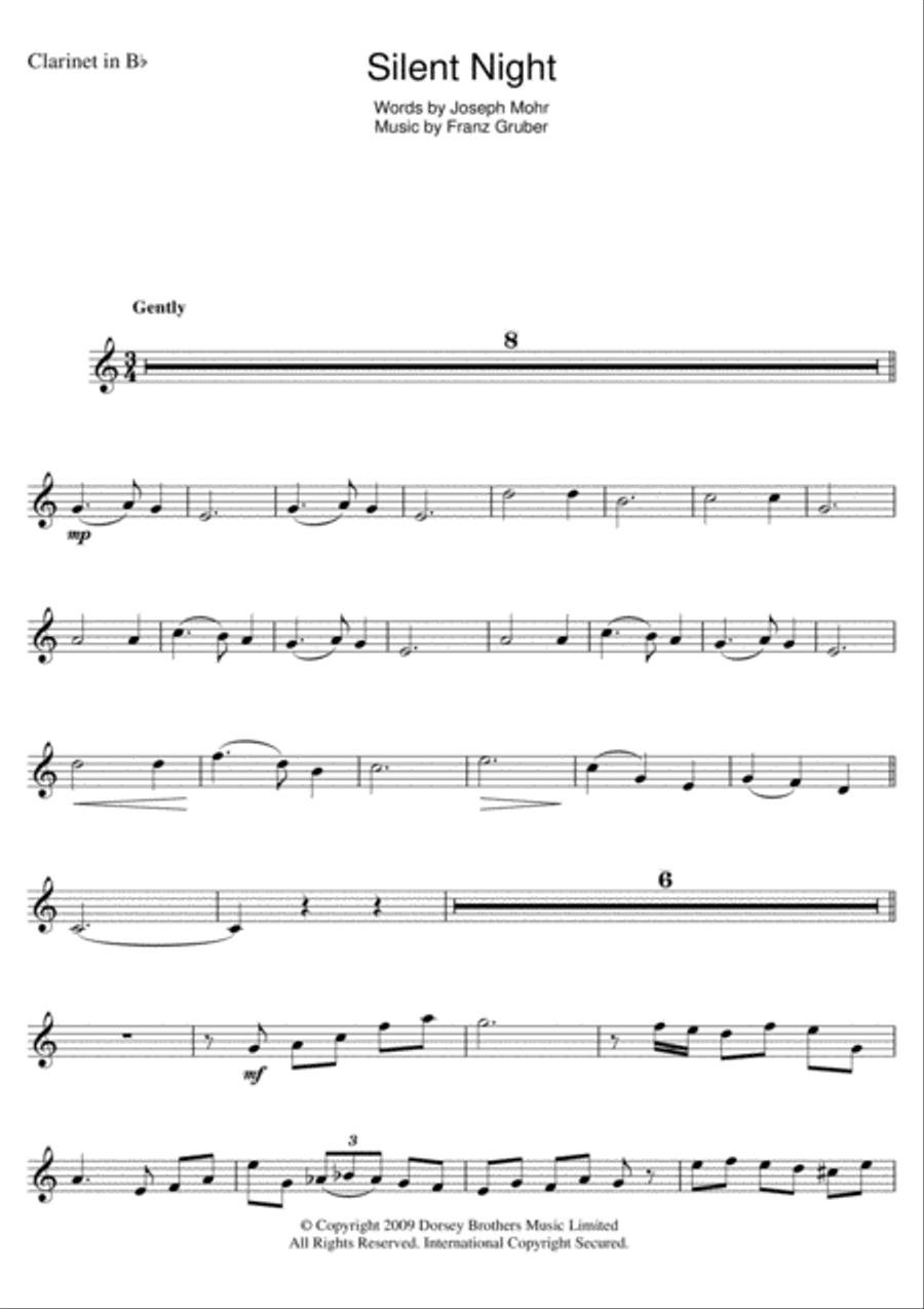 Silent Night Silent Night Clarinet Solo scores gallery preview page 1