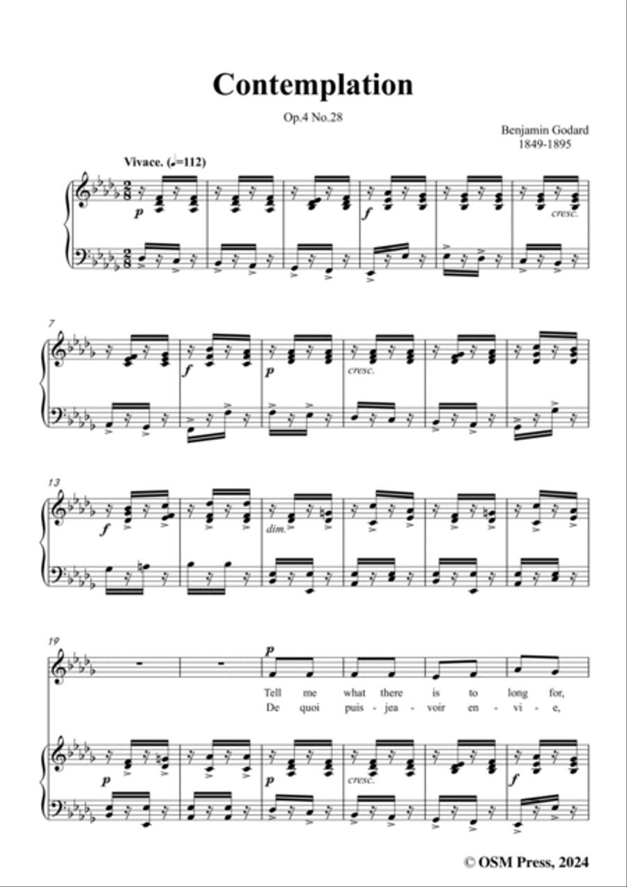 B. Godard-Contemplation,Op.4 No.28,in D flat Major Voice scores gallery preview page 3