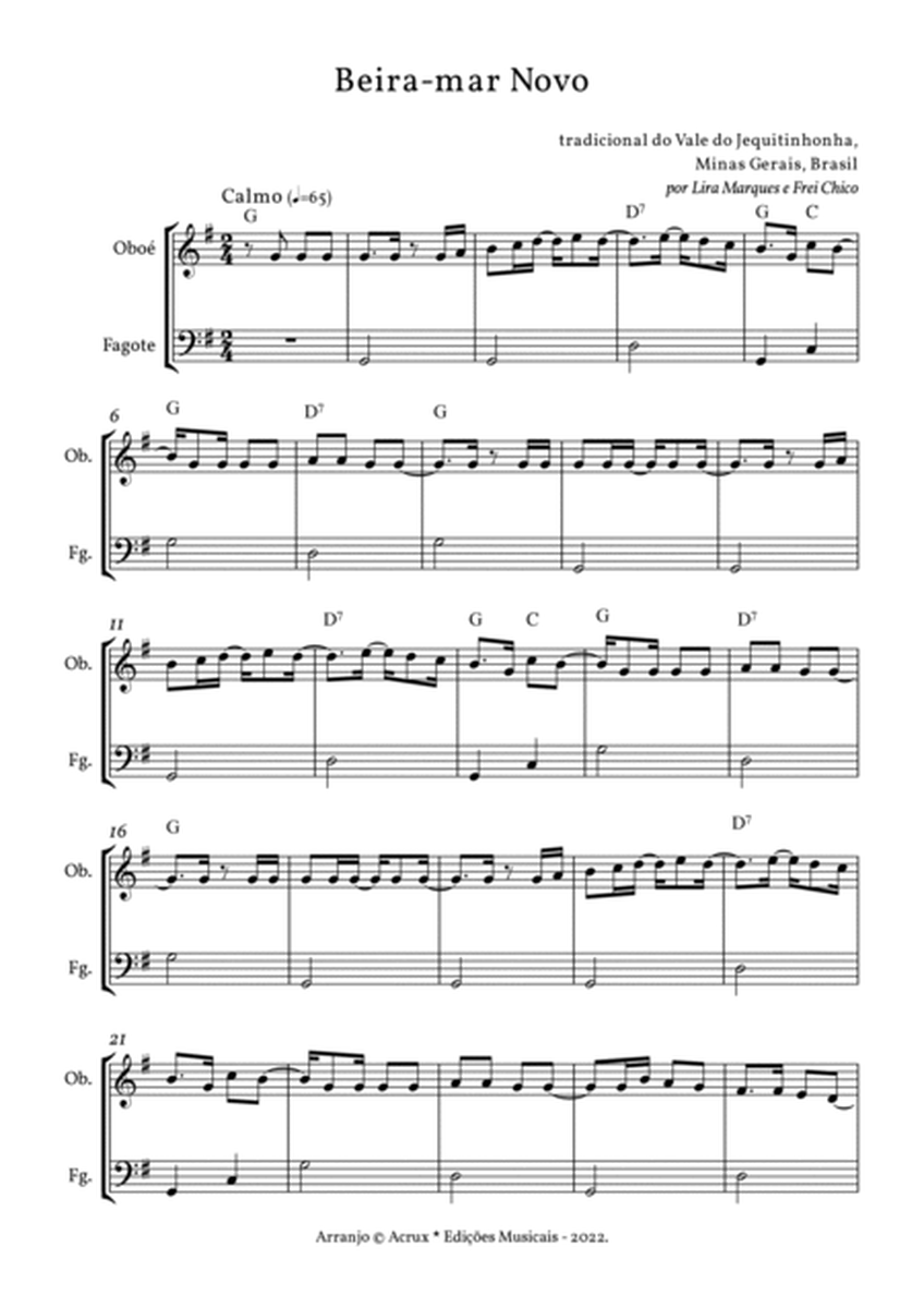 Beira-mar Novo [ for oboe and bassoon with chords ] image number null