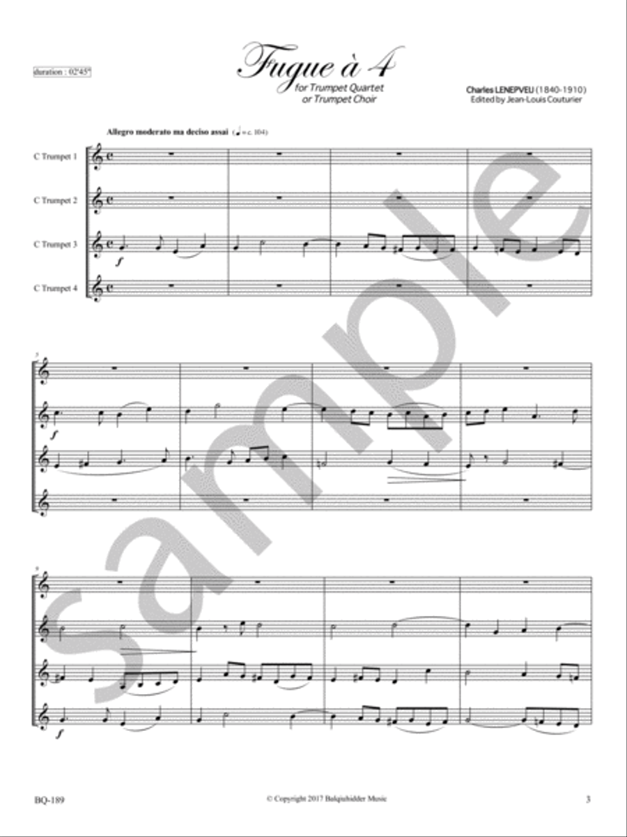 Fugue a 4 Fugue a 4 C Trumpet scores gallery preview page 3
