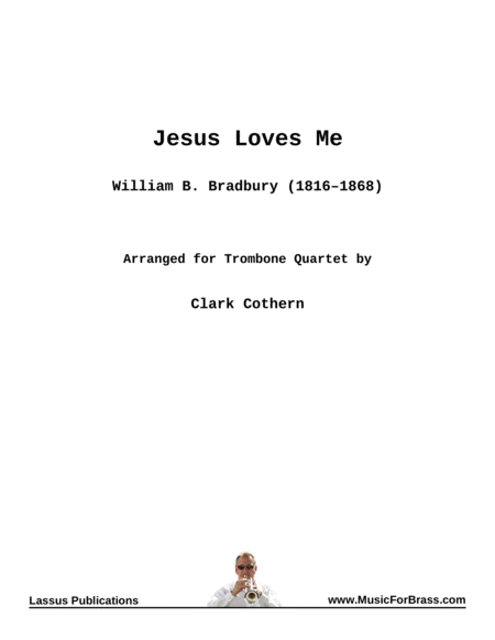 Jesus Loves Me for Trombone Quartet image number null