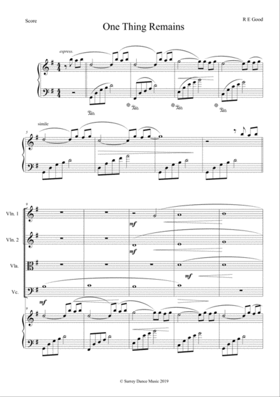 One Thing Remains Piano Quintet scores gallery preview page 1