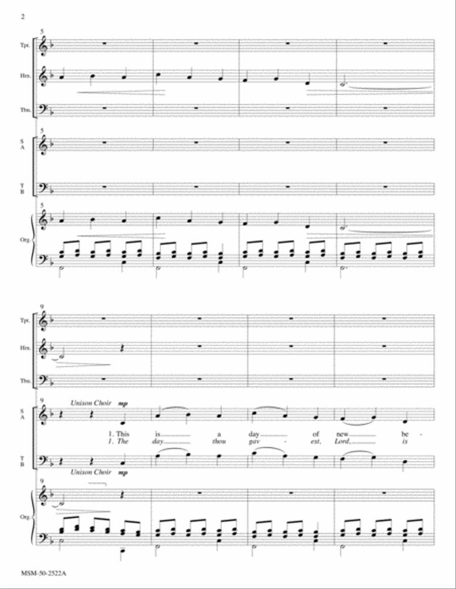 This Is a Day of New Beginnings The Day Thou Gavest, Lord, Is Ended Choir scores gallery preview page 2