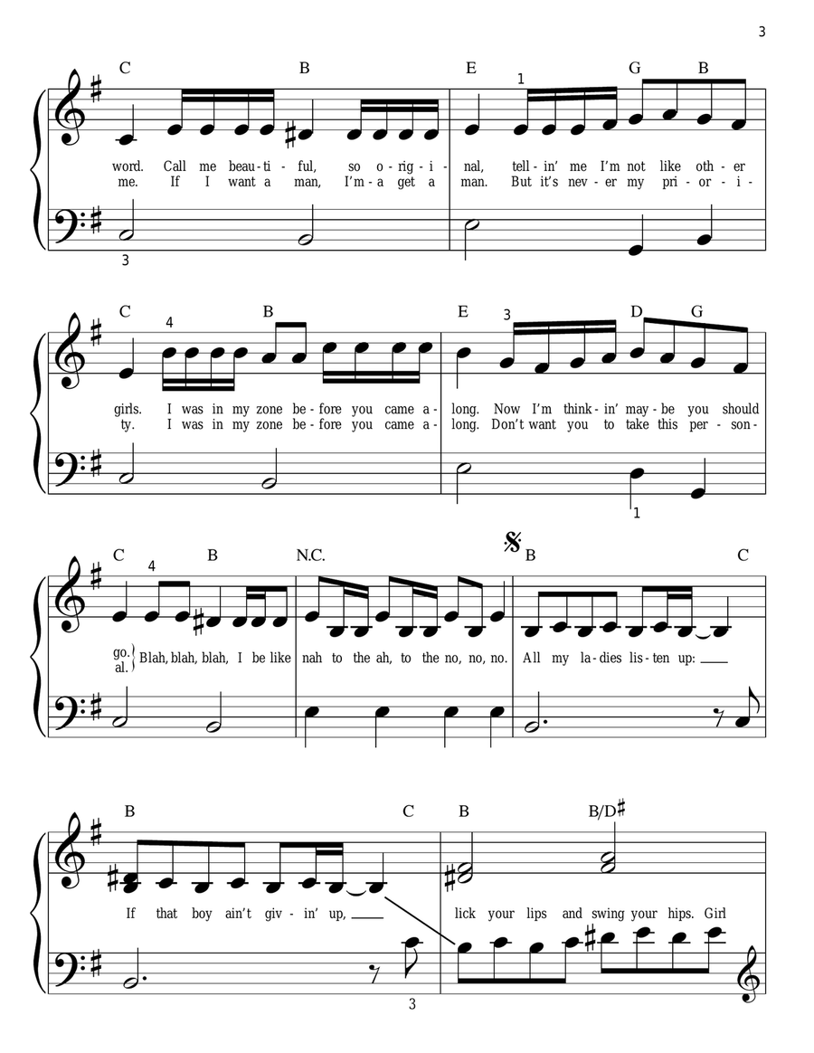 No No Easy Piano scores gallery preview page 3