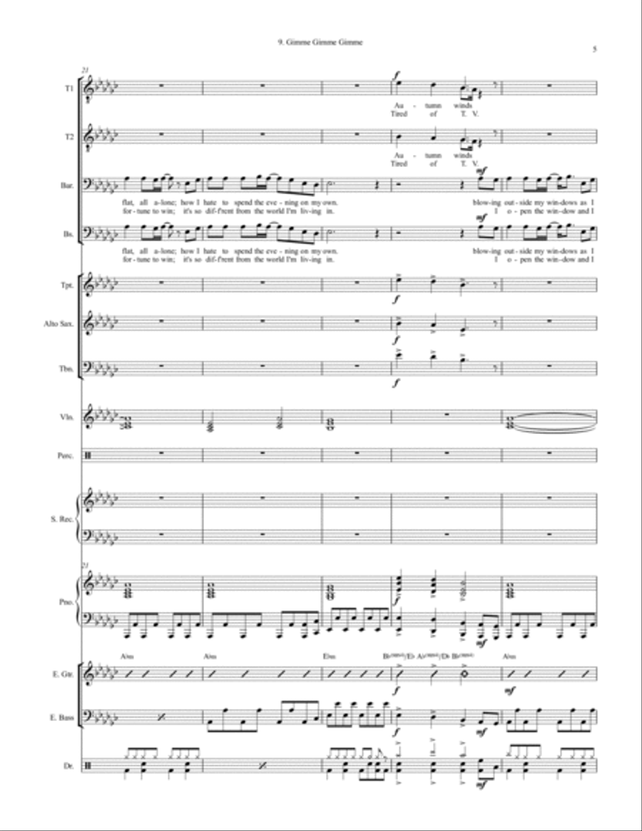 Gimme! Gimme! Gimme! (a Man After Midnight) Large Ensemble scores gallery preview page 5