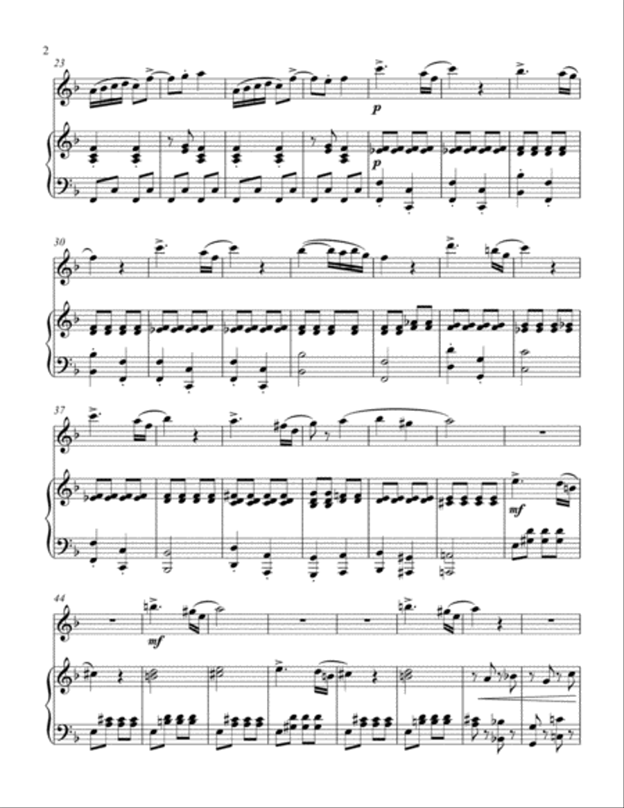 Spinning Song (treble C instrument solo) Small Ensemble scores gallery preview page 3