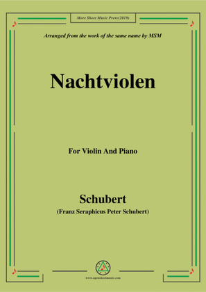 Book cover for Schubert-Nachtviolen,for Flute and Piano