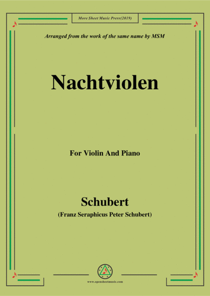Schubert-Nachtviolen,for Flute and Piano image number null