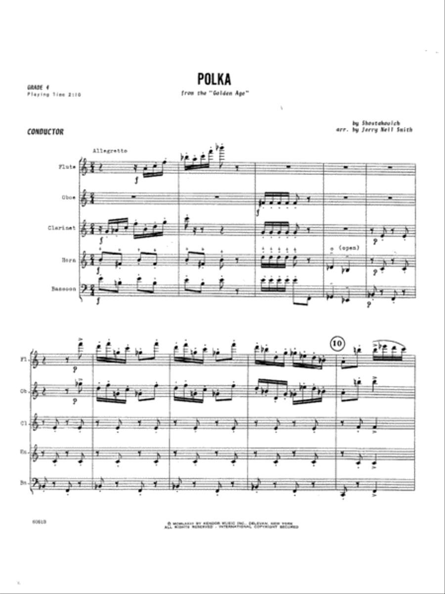 Polka (from the Golden Age) Woodwind Quintet scores gallery preview page 2