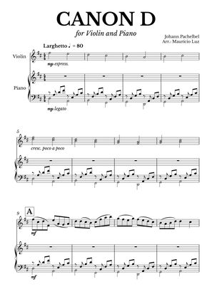 Canon in D for Violin and Piano