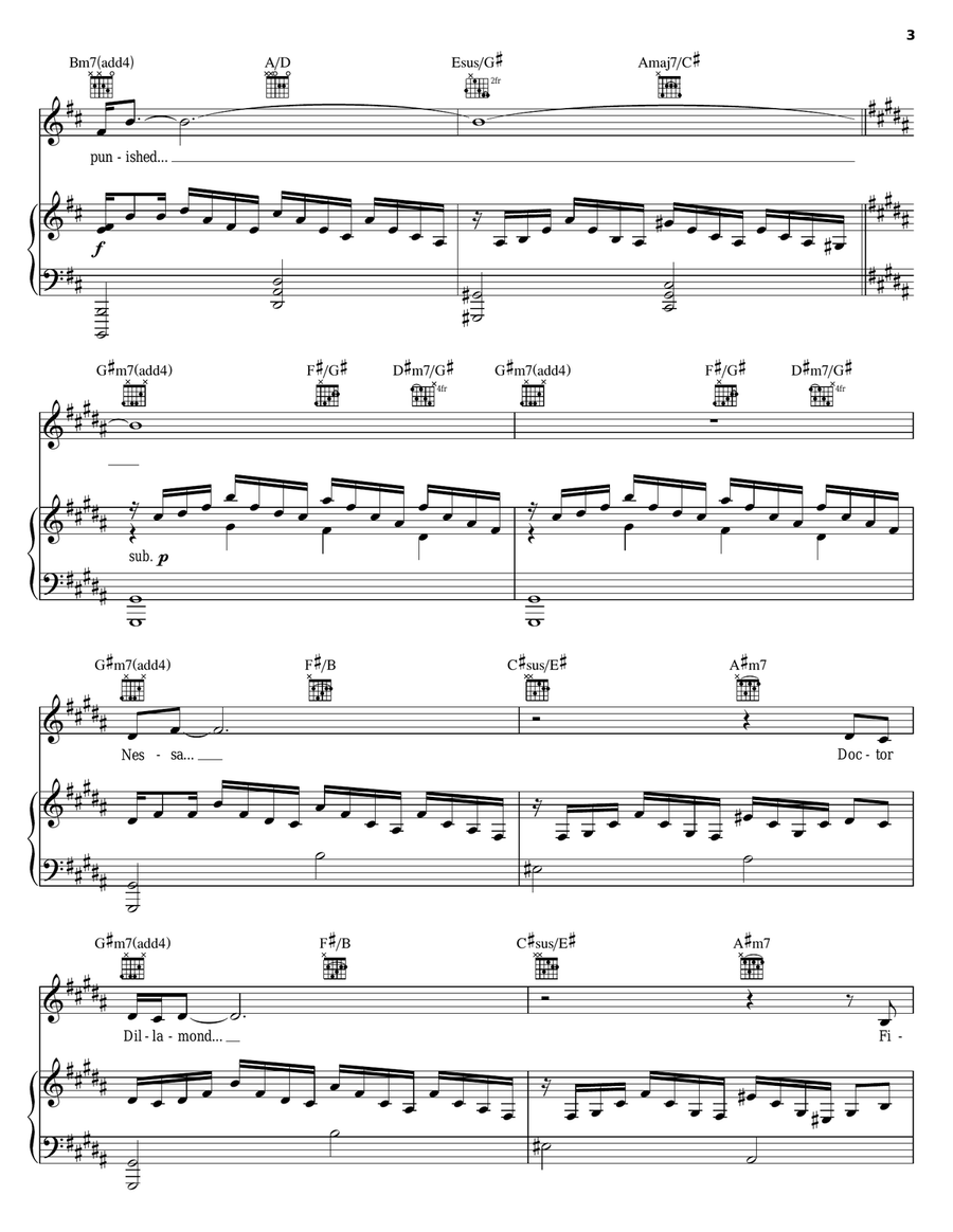 No Good Deed (from Wicked) Piano, Vocal, Guitar scores gallery preview page 3