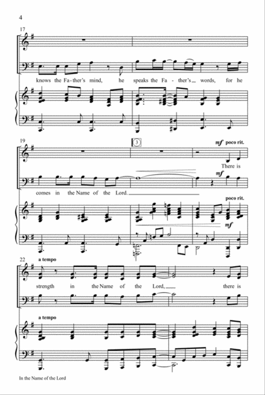 In the Name of the Lord 4-Part scores gallery preview page 4