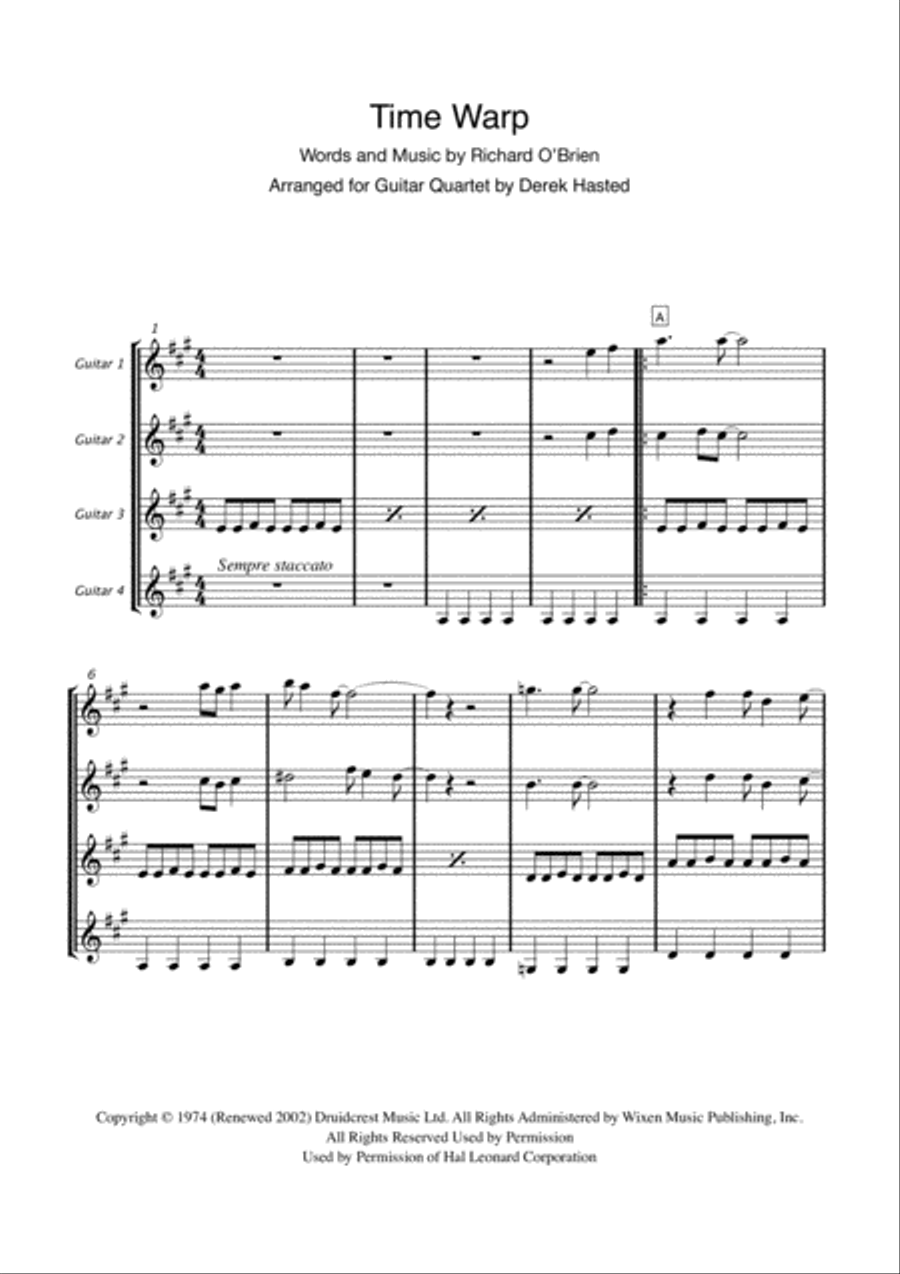 Time Warp Guitar Ensemble scores gallery preview page 2