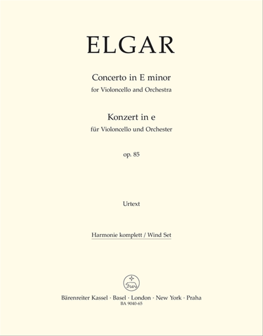 Concerto for Violoncello and Orchestra in E minor, op. 85 Clarinet scores gallery preview page 1