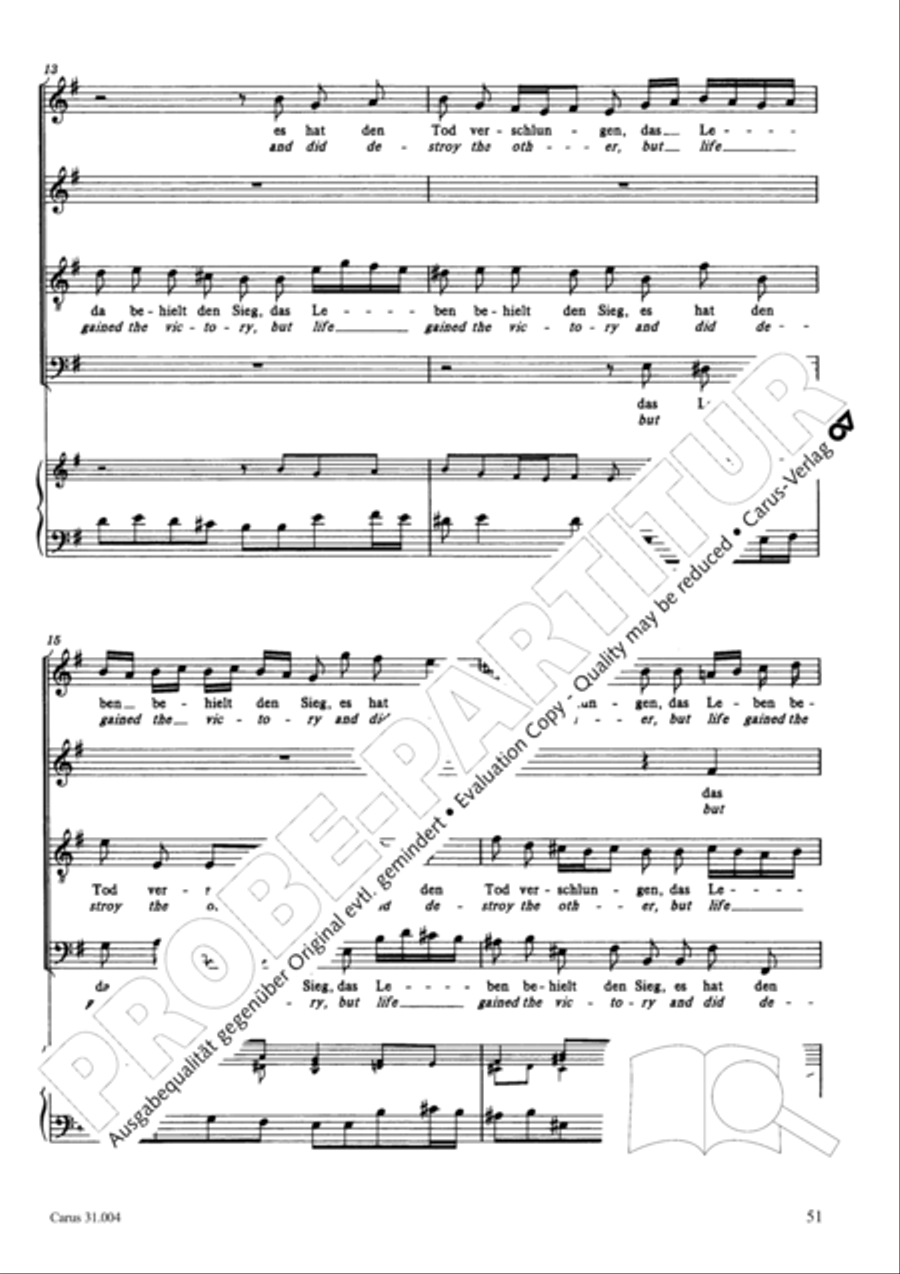 Christ lay in death's cold prison (Christ lag in Todesbanden) 4-Part scores gallery preview page 52