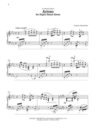 Arioso (for right hand alone) - Piano Solo