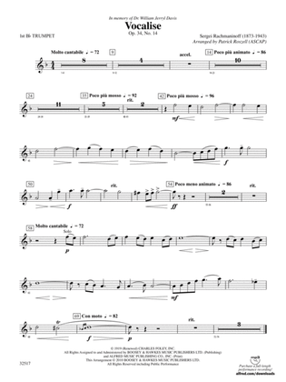 Vocalise, Op. 34, No. 14: 1st B-flat Trumpet