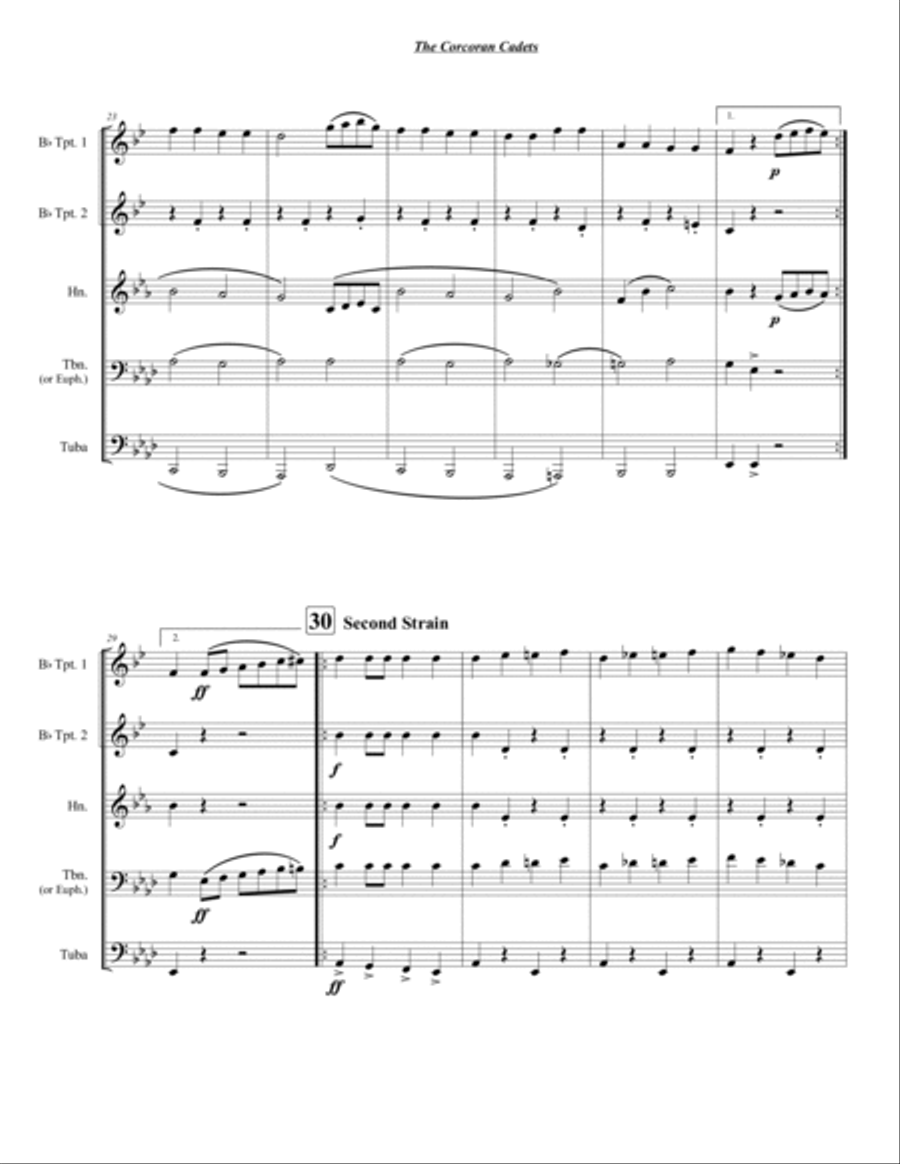 The Corcoran Cadets Brass Quintet scores gallery preview page 5