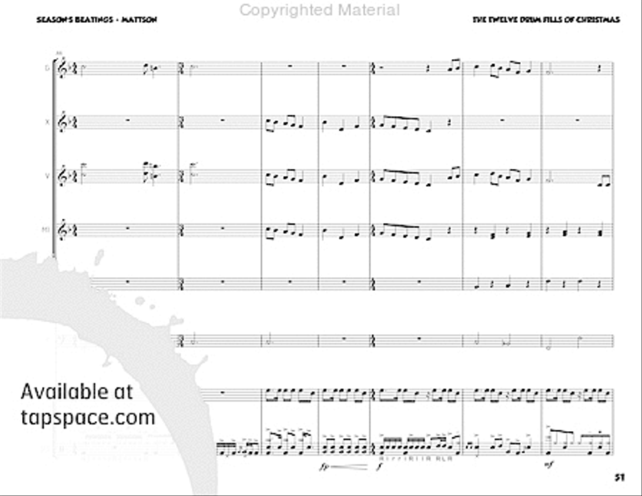 Season's Beatings Percussion Ensemble scores gallery preview page 67