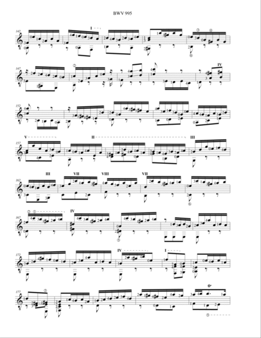 Bach Third Lute Suite BWV 995 Lute scores gallery preview page 6
