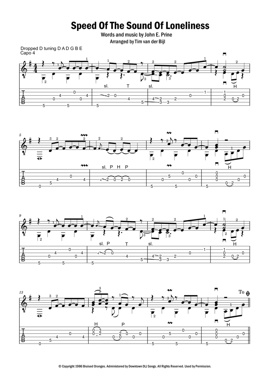 Speed Of The Sound Of Loneliness Acoustic Guitar scores gallery preview page 1