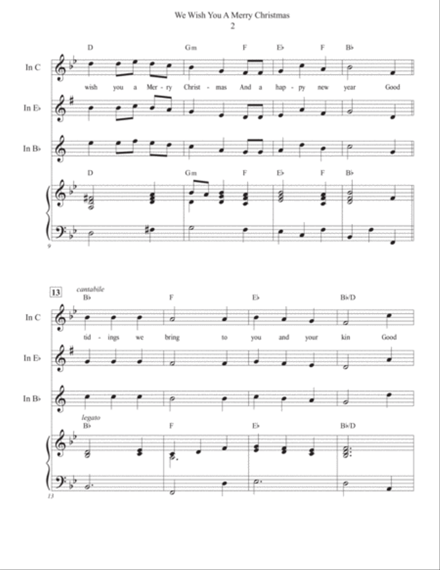We Wish You A Merry Christmas Alto Saxophone scores gallery preview page 2