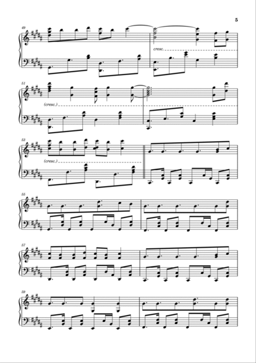 One Last Kiss Piano Solo scores gallery preview page 5