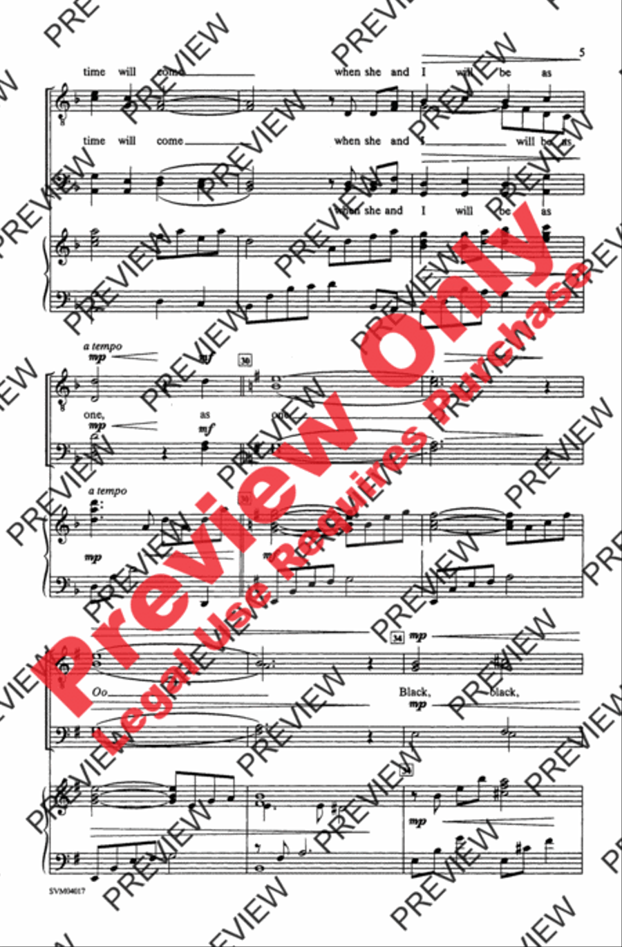 Black Is the Color of My True Love's Hair Men's Choir scores gallery preview page 5