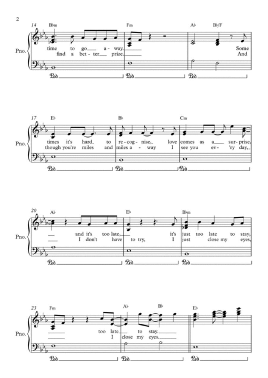 Together In Electric Dreams Piano, Vocal, Guitar scores gallery preview page 2